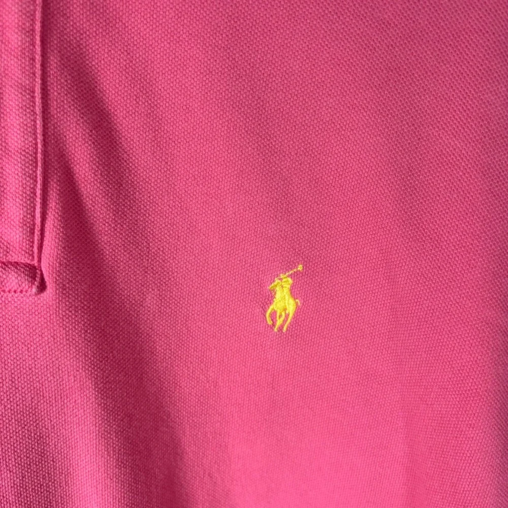 Polo Ralph Lauren Polo Shirt‎ Mens Large Pink Short Sleeve Yellow Pony Logo